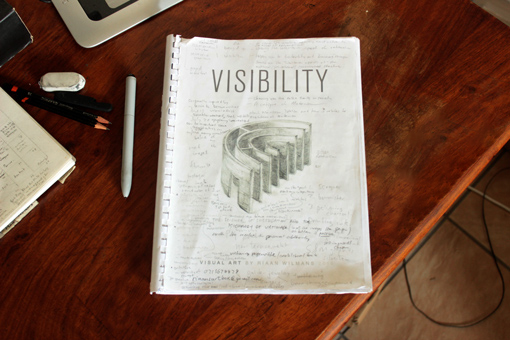 riaan-wilmans-contemporary-conceptual-art-visibility-booklet-draft-with-notes-on-desk